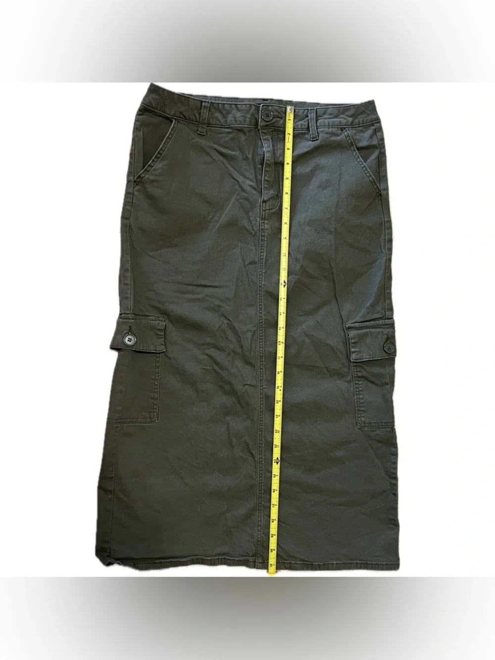 1822 Denim fern green midi cargo skirt US Women’s 12 - Picture 3 of 7